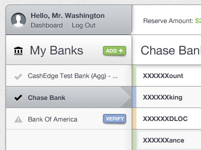 Banks on Banks on Banks admin dashboard finance money sidebar