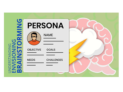 Persona - Brainstorming And Envisioning adobe illustration adobe photoshop brainstorm comic design envisioning evaluation flat persona understanding ux vector