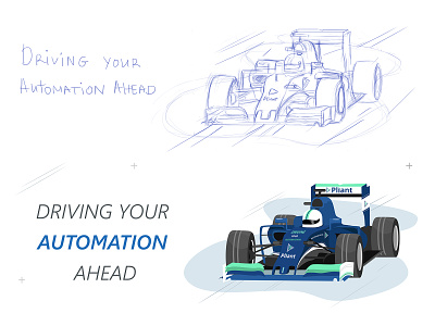 Driving Your Automation Ahead automation car concept art digital art digital illustration driving formula 1 car illustration workflow automation
