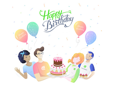 Happy Birthday Greeting E-mail digital art digital illustration email greeting card happy birthday illustraion