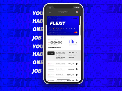 Flexit; because budgets don't mean a thing accordion app bank banking branding campaign carousel credit card debit card design drop down mobile money nav parody payment political statements ui vote
