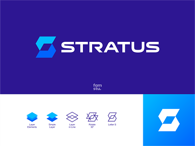 STRATUS branding design designlogo digital home letter s logo logotype modern simple simplemakeitperfect technology