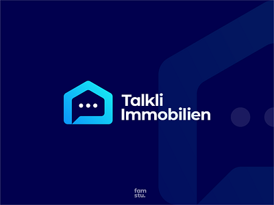 Talkli Immobilien branding bubble chat communication design designlogo home illustration logo logotype message modern real estate simple simplemakeitperfect