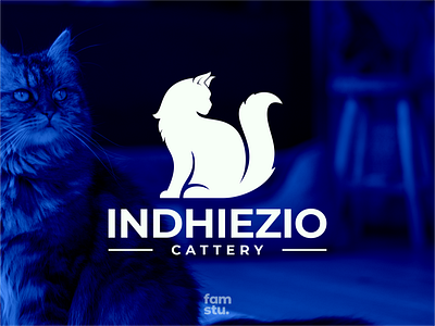 INDHIEZIO animal branding cat cattery design designlogo illustration logo logotype mainecoon modern pet playful simple simplemakeitperfect