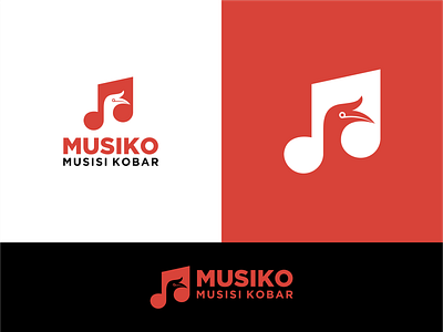 MUSIKO (Musisi Kobar) bird borneo community designlogo inodensia logo modern music simple simplemakeitperfect