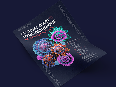 Cannes Pyrotechnic Art Festival 2019 – Poster branding cannes design festival poster fireworks flower poster poster art
