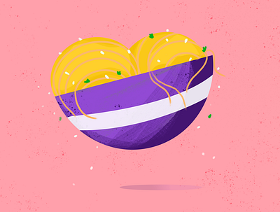 Noodle bowl design illustration minimal