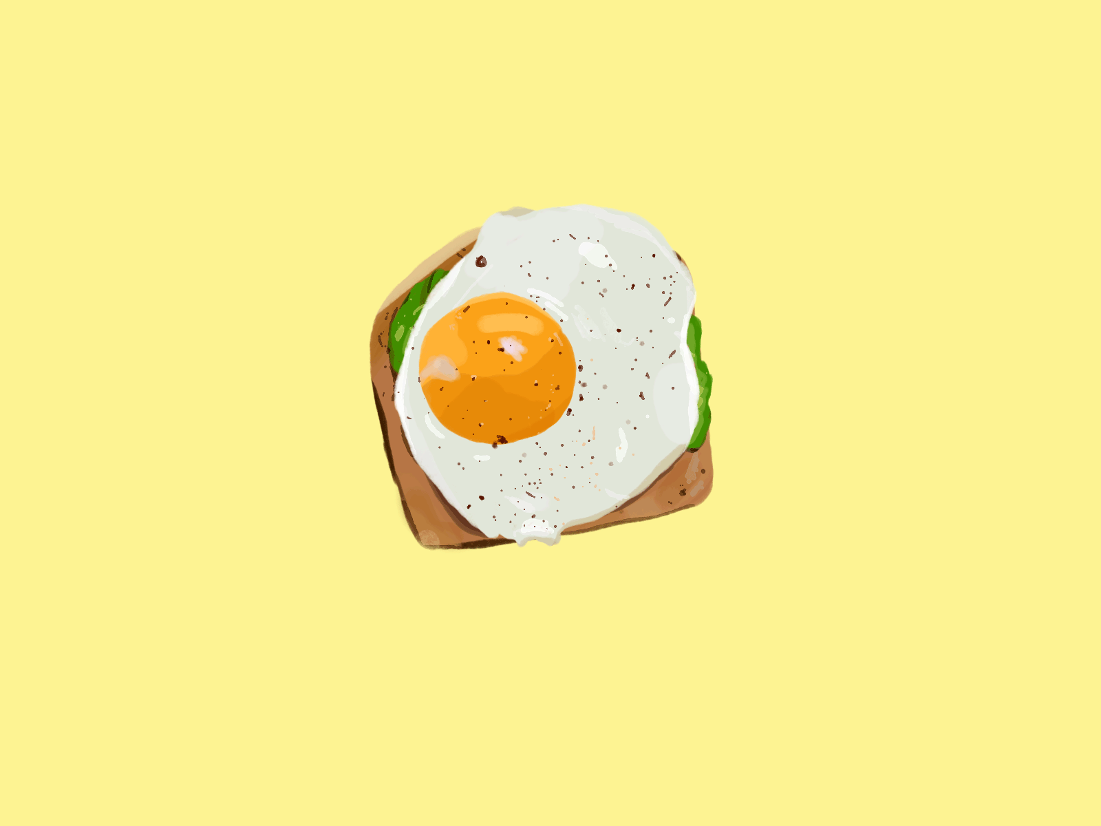 Breakfast Toast😋🍳🍞 animation avocado bread breakfast egg flat food gif illustration minimal texture toast