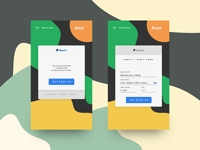 Mobile - Payment Method | .buyr app design checkout page design figma ui user interface