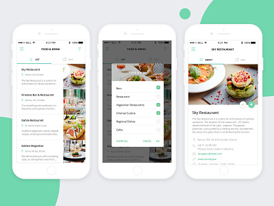 App Ui - Food& Drink - Category List, Places, Restaurant Article