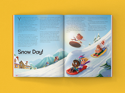 Snow Day! character design characters design illustration kids kids illustration magazine
