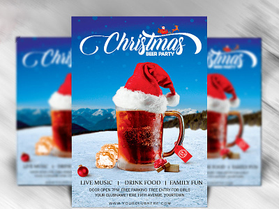 Christmas Party Flyer Template Dribble