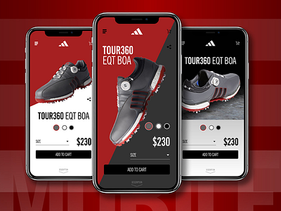 Adidas Golf TOUR360 UI/UX Concept 2 adidas adobe illustrator adobe photoshop ecommerce golf uiux