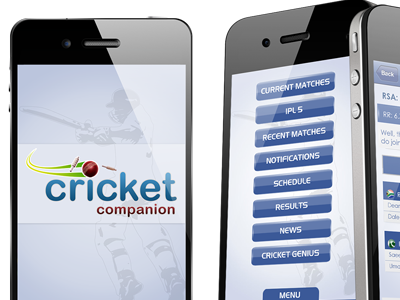 Cricket Companion android app design blackberry cricket iphone mobile application symbian