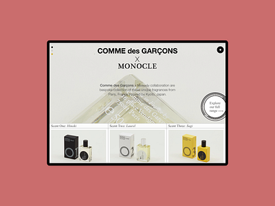 Comme des Garcons x Monocle daily ui daily ui daily ui 003 dailyui fragrance monocle ui web website