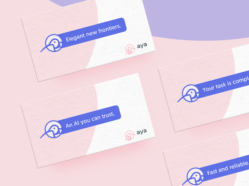 Aya Cards hummingbird logo icon mockup bird business card