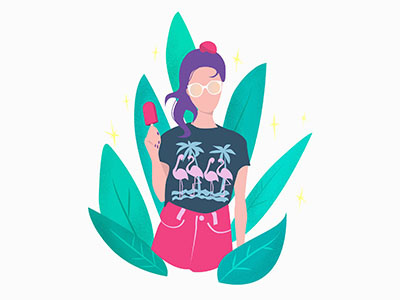 The girl with ice-cream adobeillustrator design flat flatillustration graphicdesign icon illustration logo vector