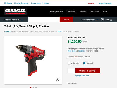 012 daily ui dailyuichallenge ecommerce fredy sosa grainger grainger mexico milwaukee onlinestore shop tools ui ux