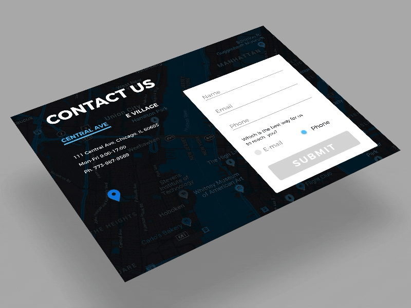 028 028 animation contact us dark flinto map ui ux