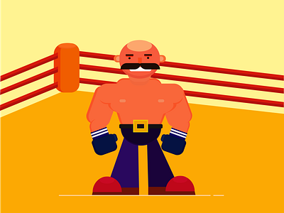 Fighter art direction boxing challenge creative design fighter flat flatdesign graphic illustration sports design ui