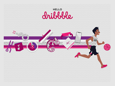 Hello Dribbble! akshay basketball branding chameleon debut design dinakar firm flat graphic design illustration illustrator journey logo motion portfolio product design resume sports typography