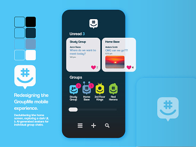 GroupMe - Mobile Redesign akshay app branding chameleon design dinakar groupme icon illustrator interface ios mobile redesign ui ux vector