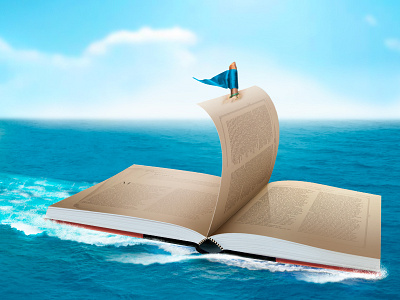 Start your next voyage now! book flag illustration page photo illustration photo manipulation photographic sea sky travel voyage waves