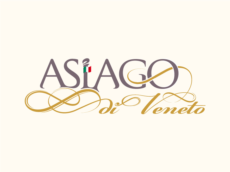 Asiago di Veneto - Premium Italian cheese italy italian premium cheese vector typography grey gold flag asiago veneto decorative elements