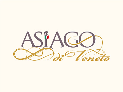 Asiago di Veneto - Premium Italian cheese asiago cheese decorative elements flag gold grey italian italy premium typography vector veneto