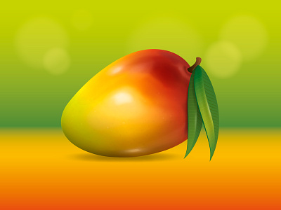 The other side of the mango colorful exotic fruit gradient happy illustration leave leaves mango vector