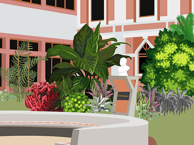 URBE II architecture draw flatdesign garden illustrations juanpabloii plants universidad universidadrafaelbellosochacin urbe urbecity urbeuniversity vector vectorial