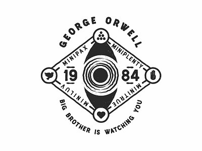 1984 George Orwell 1984 badge book cover george illustration orwell