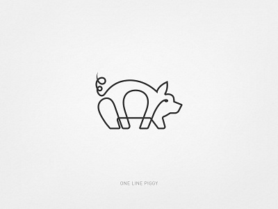 One Line Piggy design exploring illustration logo logodesign vector