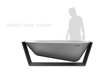 Concept bath bath bathtub grey minimalistic product product design white