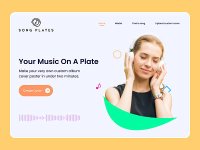 Song Plates colorful cover art cta landing page media minimalist music order shop songs