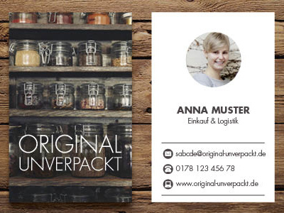 Original Unverpackt Visitenkarten 2014 bulk business cards shopping supermarket unpackaged