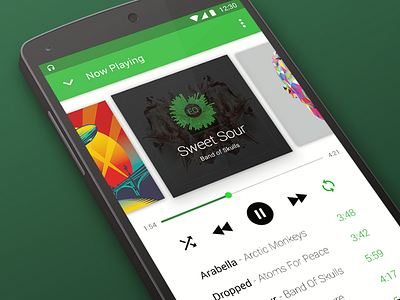 Android L Music Player 12rockets android android l audio material material design music player