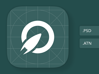 The last iOS App Icon template you'll ever need action app atn icon ios photoshop psd template