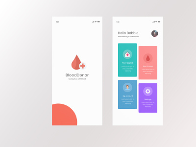 BloodDonor - Blood Donation App android app blood blood donation dailui design donate health health app health care healthcare healthy hospital hospitals landing page ui uid ux uxui web