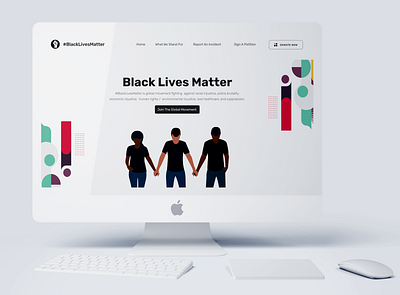 Black Lives Matter Redesigned Landing Page Concept african african american black blacklivesmatter cause dailui design illustration landing page landing page ui movement ngo pattern design patterns ui uid ux uxui web