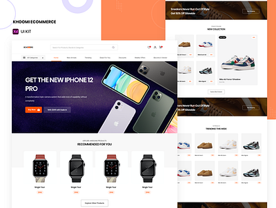 Khoomi Ecommerce UI Kit dailui design ecommerce ecommerce design illustration store ui uid uikit uikits ux uxui web