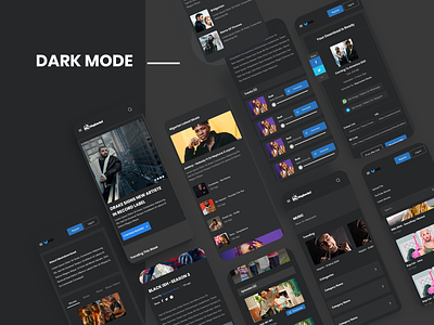 Entertainment & News Blog Design (Mobile - Dark Mode)