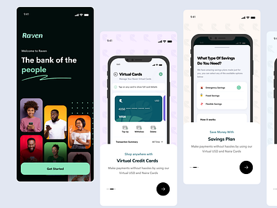 Raven Bank - Mobile Onboarding dailui design finance fintech fintech onboarding fintech ui illustration mobile app mobile onboarding product design raven bank ui uid ux uxui web