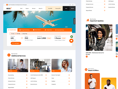 AeroContractors New Landing Page UI aero aero contractors aero landing page aero ui airline airline landing page dailui design landing page ui uid ux uxui web