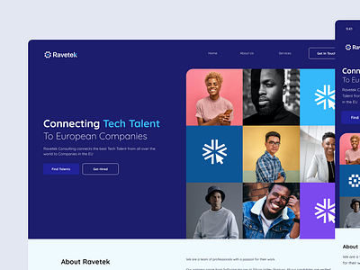 Ravetek Consulting - Landing Page careers consultancy consulting landing page consulting service consulting ui dailui design job ui jobs landing page ravetek ui uid ux uxui web web landing page