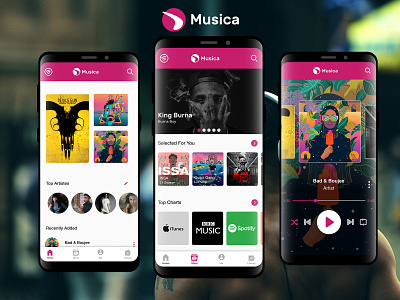 Music App With Store UI android auto dailui design design inspiration inspiration landing page mobile music music app streaming ui uid ux uxui web