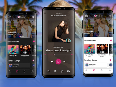 Music Player With Store UI android app artiste dailui design mucic music social streaming ui ux uxui