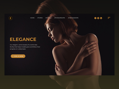 Landing Page UI For Modelling Website dailui design landing page landing page ui ui uid ux web