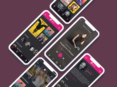 Musica -Music Player With Store UI (Dark) album artists dailui dark theme dark ui design music music app music player streaming ui ux uxui web