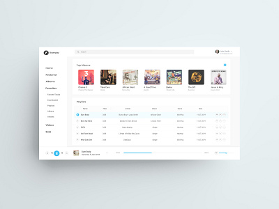 BoomPlay Music Desktop Design Concept - Light album artiste concept dailui deezer design itunes light music music app music player music streaming playlists soundcloud streaming ui uid ux uxui web